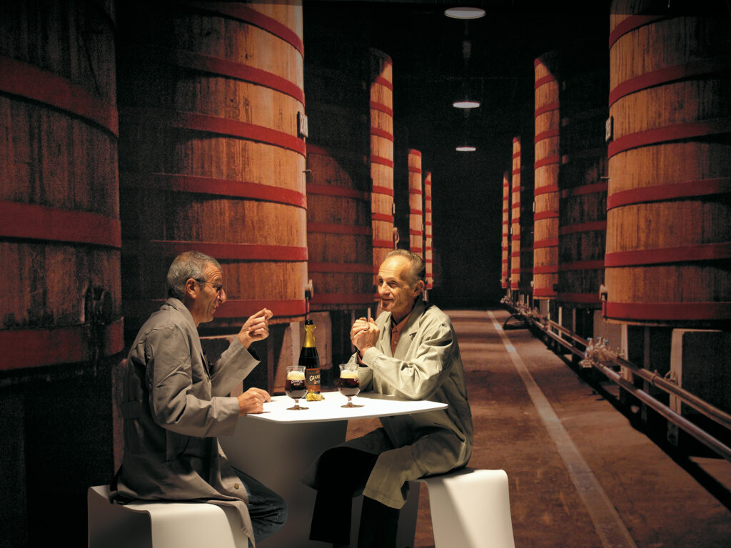 De picnik tafel van extremis in de Brouwerij in Roeselare